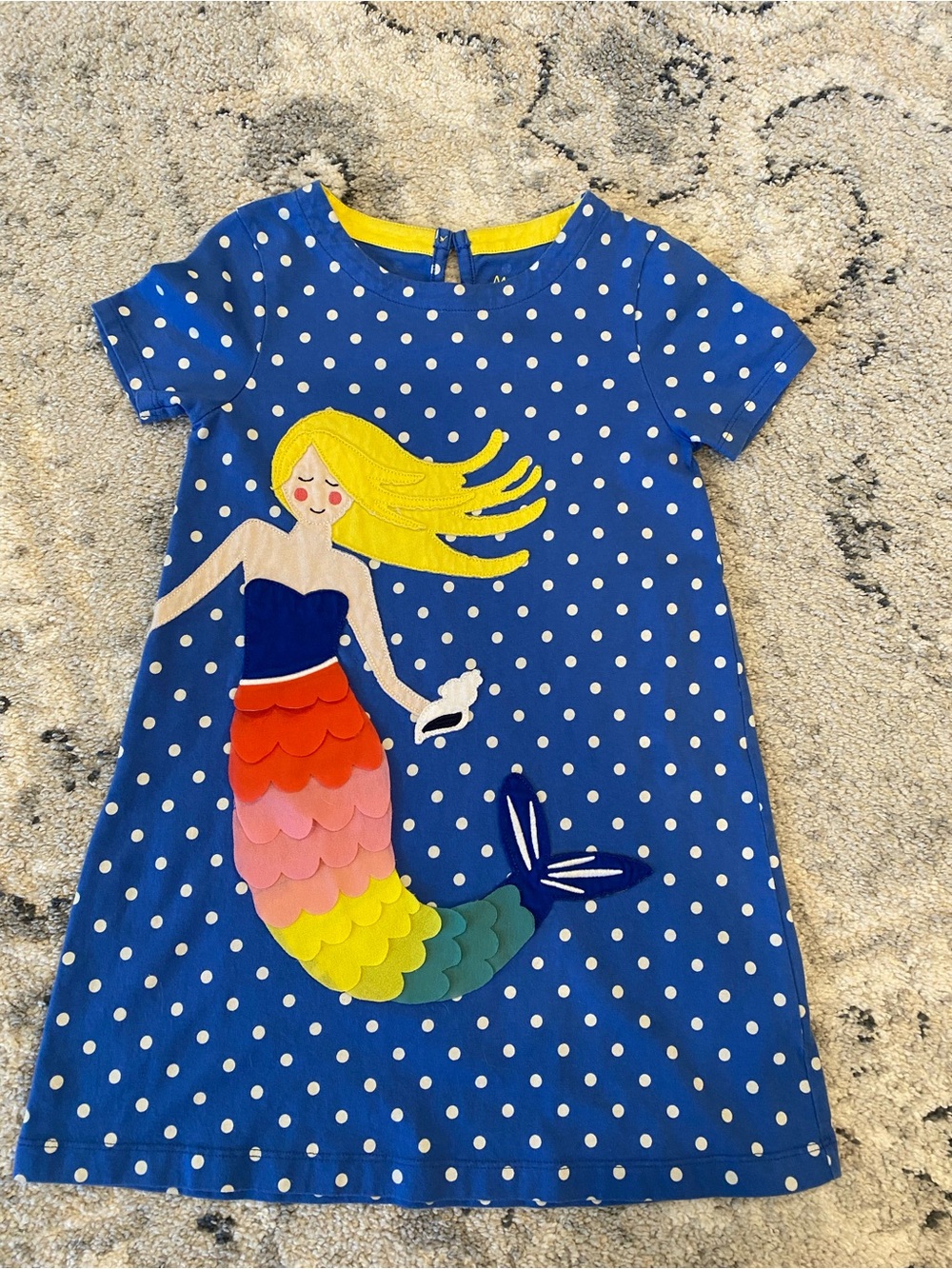 Mini Boden Blue dress with mermaid appliqué